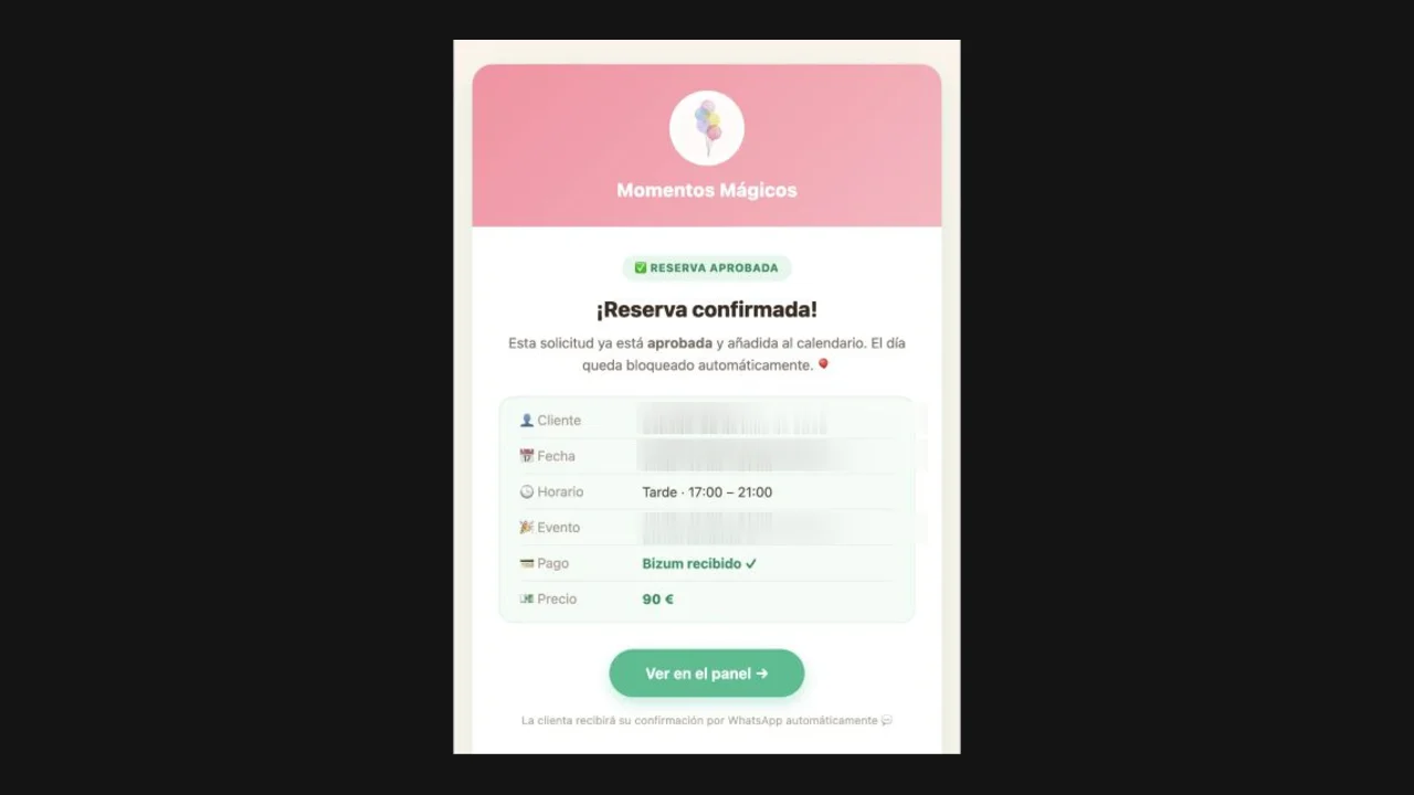 Confirmaciones por WhatsApp en un sistema real