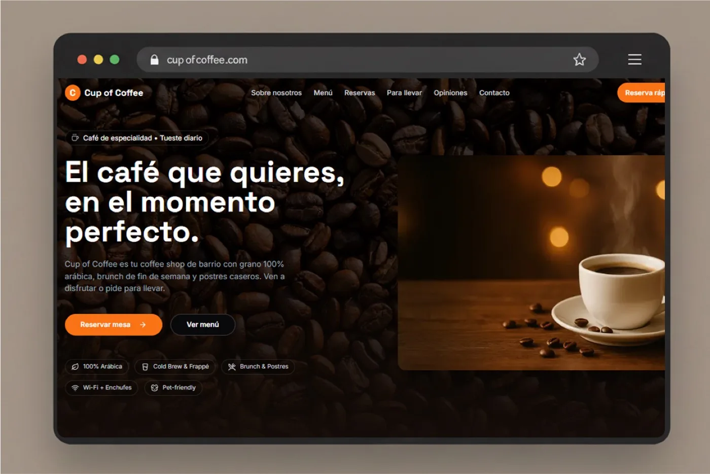Cup of Coffee: Cafetería de especialidad