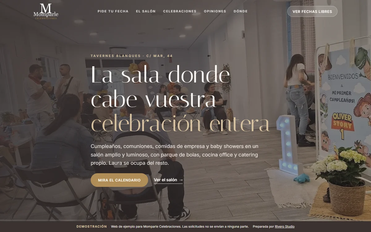Momparle Celebraciones: Sala de celebraciones · Tavernes Blanques