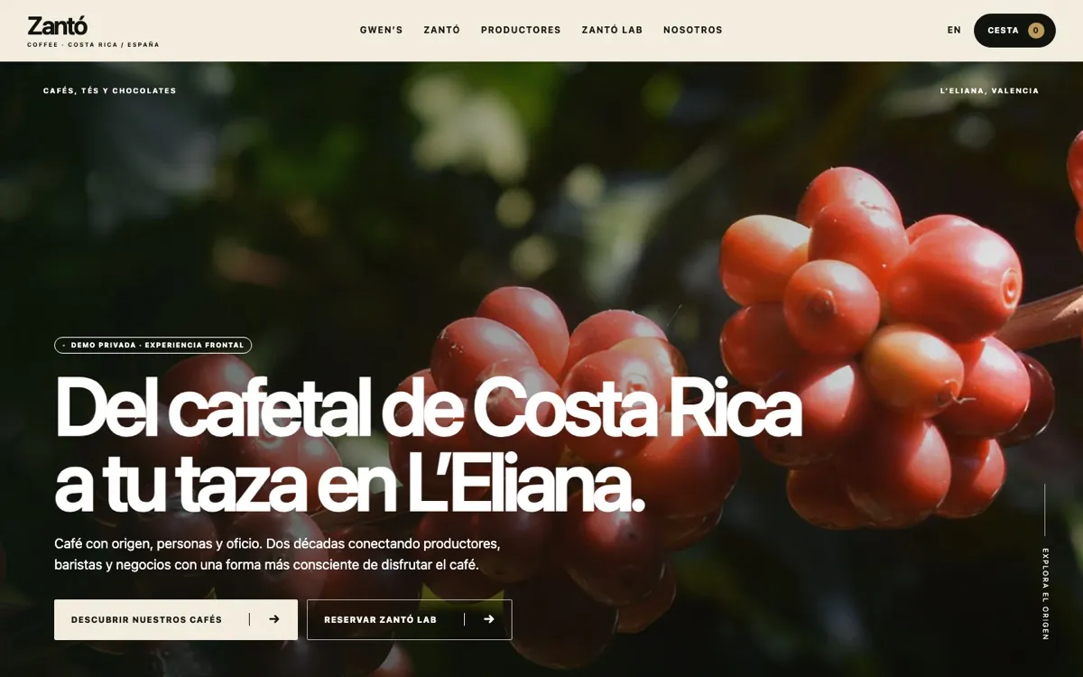 Zantó Coffee: Café de origen · L'Eliana