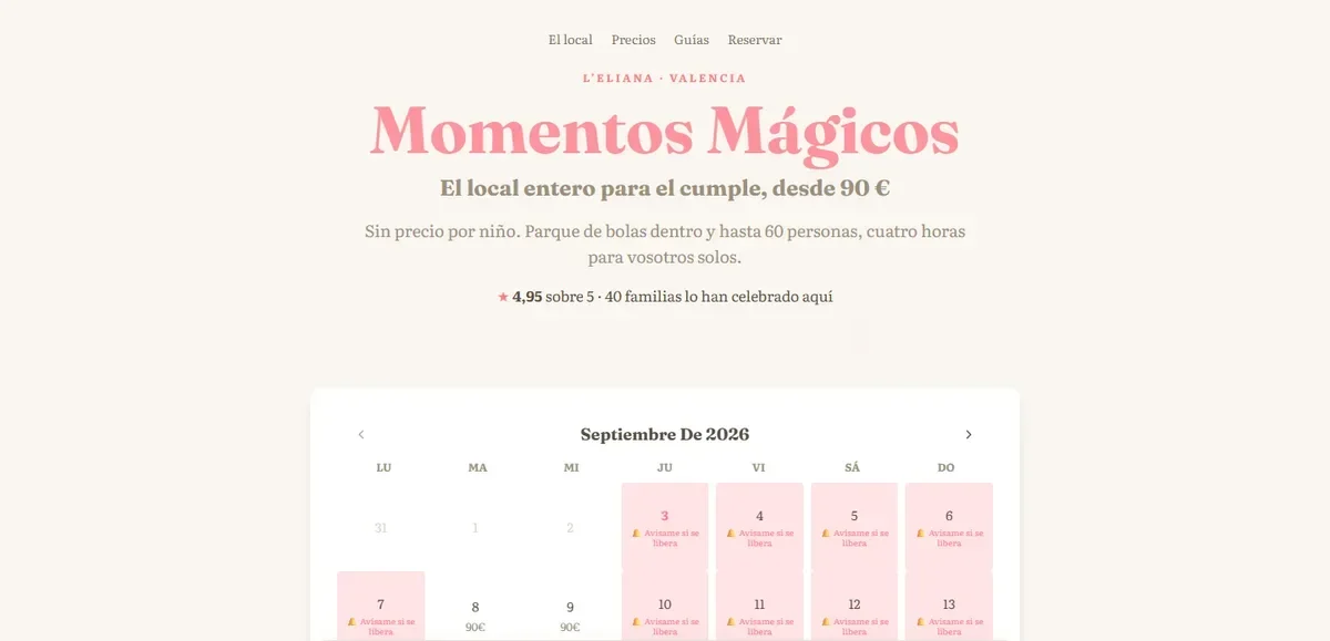 Web de Momentos Mágicos
